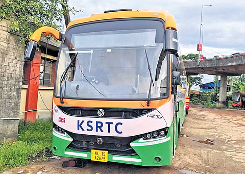 The new AC sleeper bus brought to Ernakulam depot on Thursday.