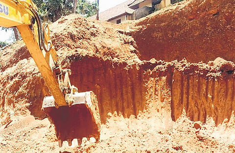 Excavation going on in the areas surrounding the Sree Janardhana Swamy Temple at Varkala as part of Swadesh Darshan Scheme.