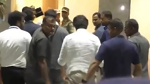 The actor-turned-politician, who was expected to make an immediate statement, avoided meeting even the media personnel waiting for him at the airport.