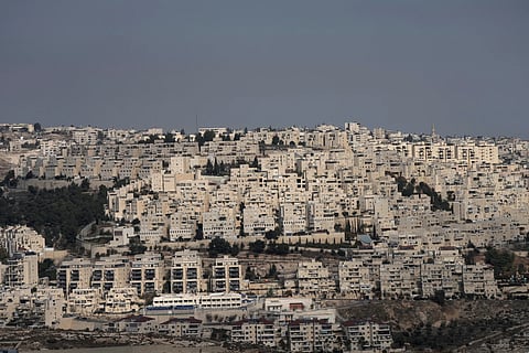 The Israeli settlement of Har Homa, seen from the West Bank city of Bethlehem, Tuesday, Dec. 17, 2024. 