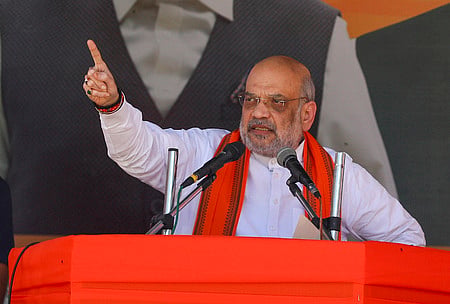 Union Home Minister Amit Shah speaks during the 79th foundation day of Delhi Police in New Delhi
