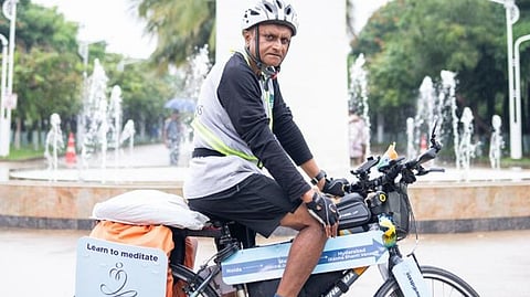 Tarun Parmar pedalled from Noida to Hyderabad, covering nearly 1,700 km. 