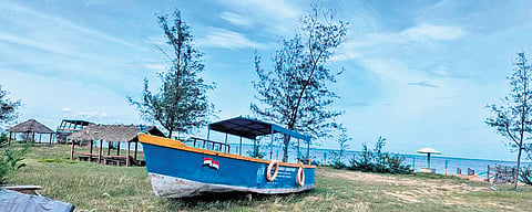 The glass-bottom boat is in a state of disrepair at Tharuvaikulam 