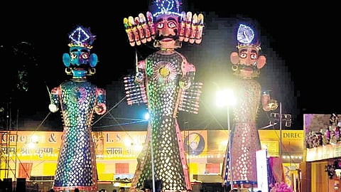rom sprawling Dussehra grounds in Subhash Nagar and Dwarka to local parks across Delhi, artisans had been working for weeks to construct towering effigies of Ravana, Meghnad and Kumbhkaran. 