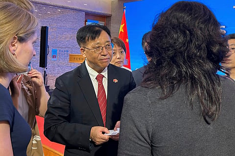 Cui Jianchun, Commissioner of China's Foreign Ministry in Hong Kong, meets with the press, in Hong Kong, on July 30, 2024