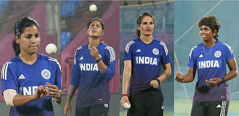 (From L) Amanjot Kaur, Radha Yadav, Renuka Singh and Arundhati Reddy