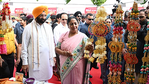 Delhi CM Rekha Gupta and  Environment Minister Manjinder Singh Sirsa attended Swadeshi Utsav - Delhi Ka Gaurav, an exhibition and sale of products by indigenous entrepreneurs.