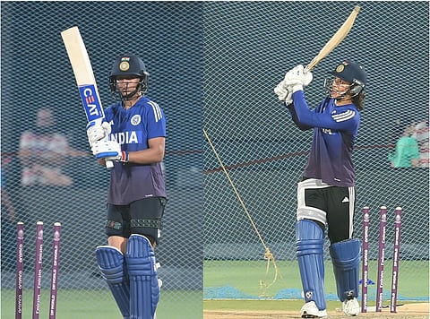 Harmanpreet Kaur (L) and Smriti Mandhana 