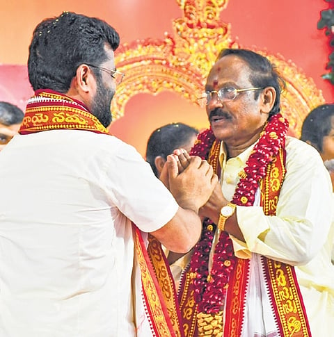 Borra Radhakrishna assumes charge as the Chairman of the Durga temple board in Vijayawada 