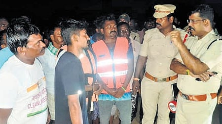 Police making enquiries after the drowning incident at the Vodarevu Beach
