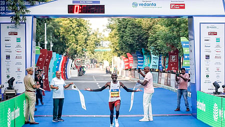 The 29-year-old Matata's feat of setting a new course record was noteworthy as the humidity was high at around 90 per cent and the temperature of around 21 degrees Celsius was not ideal for long-distance running.