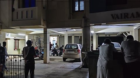 The apartment where V. Yuvan (15),  died by suicide. 