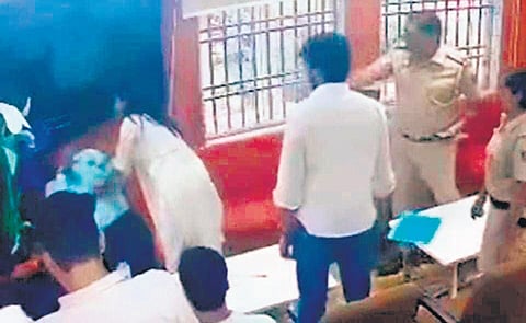 A video grab of the incident that occurred in the principal’s office.