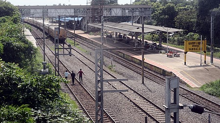 A rail line along Tambaram - Chengalpattu section in Chennai's Vandalur. 