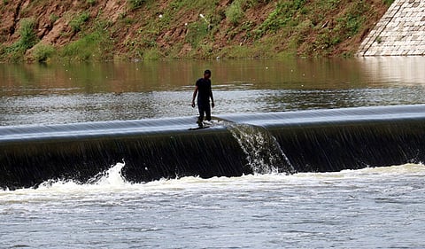 A Check Dam has been constructed across the Palar river.
