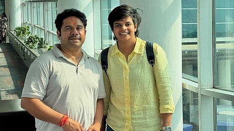 Shafali with her father Sanjeev Verma