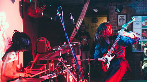 A candid shot from the Bangalore Death Fest