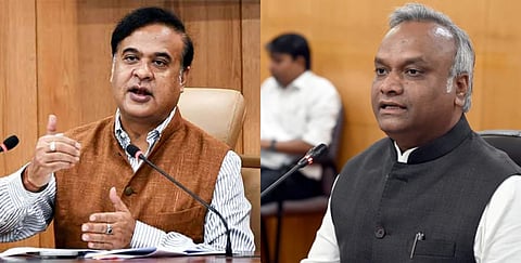 Assam’s Chief Minister Himanta Biswa Sarma and Karnataka Minister Priyank Kharge 