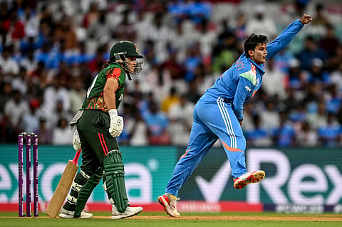 Deepti Sharma (R) has been a crucial player for India in the World Cup