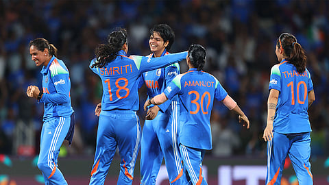Women in blue on cloud nine.