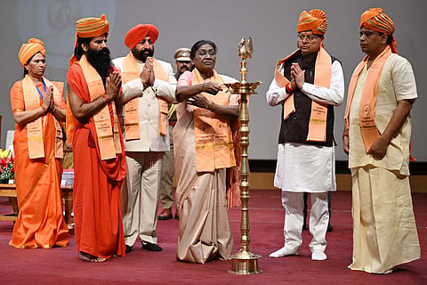 President Droupadi Murmu inaugurating the convocation ceremony at Patanjali University.