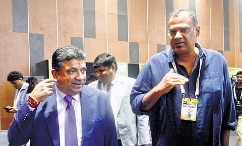 IT Minister Palanivel Thiaga Rajan (left) at India Game Developer Conference at Chennai Trade Centre on Wednesday.