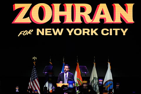 Zohran Mamdani speaks after winning the mayoral election, Tuesday, Nov. 4, 2025, in New York.
