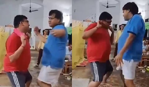 Vidhu Gupta and Vicky Bhalotia dancing in casual cloth in the video. 