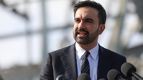 New York City mayor-elect Zohran Mamdani speaks during a news conference in the Queens borough of New York, Wednesday, Nov. 5, 2025. 