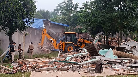 The forest department demolished 588 houses spread across 153 hectares at the Dahikata Reserve Forest.