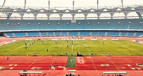 Jawahar Lal Nehru Stadium complex in the capital with a capacity of nearly 60,000 