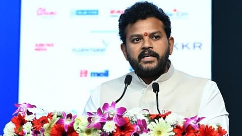 Civil Aviation Minister K Ram Mohan Naidu at the 30th edition of the two-day CII Partnership Summit-2025