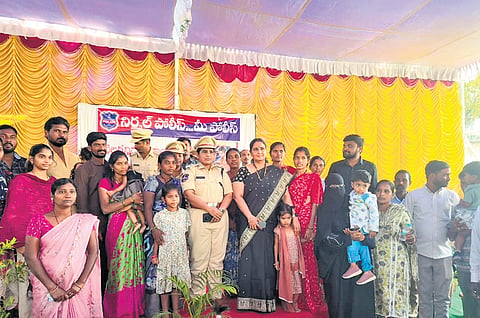 SP Dr Janaki Sharmila takes part in a Bharosa Centre  programme in Nirmal district.