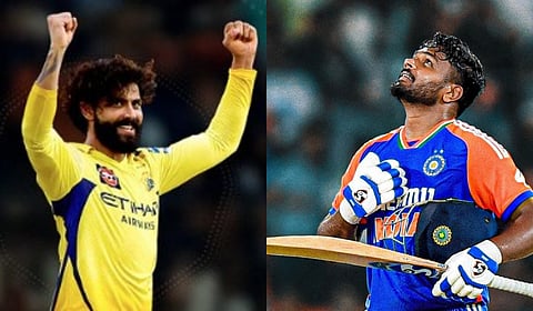 Ravindra Jadeja (L) and Sanju Samson