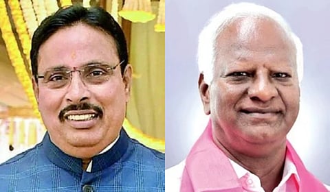 Khairatabad MLA Danam Nagender (R) and Station Ghanpur MLA Kadiyam Srihari. 