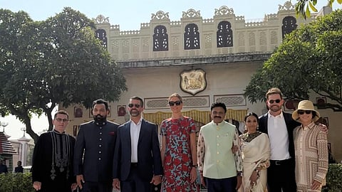 Amid the wedding celebrations, Donald Trump Jr. paid a special courtesy visit to Dr. Lakshyaraj Singh Mewar, a member of the former royal family of Mewar and a descendant of Maharana Pratap. 