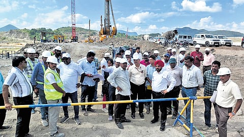 Members of the Central Water Commission inspecting Polavaram works 