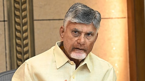 CM Nara Chandrababu Naidu during review meeting on Roads and Building department at Secretariat in Velagapudi on Wednesday.