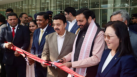 CM Saini inaugurating the Tesla Motors facility in Gurugram.