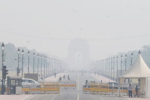 Heavy smog condition in New Delhi on Friday.  