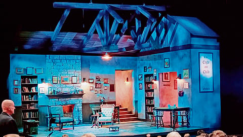 Stage set at the backroom of the Oxford pub 'Eagles and Child' where the Lewis and Tolkien's literary group, The Inklings, met for years every week. 