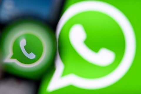 This illustration photograph taken on November 27, 2024, shows the logo of US instant messaging software Whatsapp displayed on a smartphone's screen, in Frankfurt am Main, western Germany.