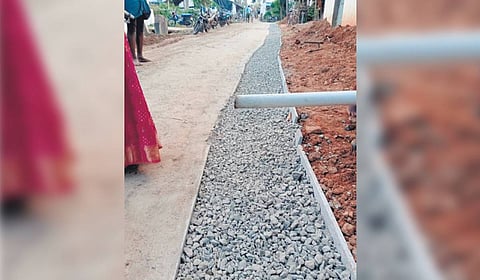 A magic drain constructed at Reddipalli village in Padmanabham mandal of Visakhapatnam district. 