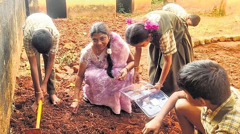 Namburi Manoja Mangalapuram primary school teacher. 