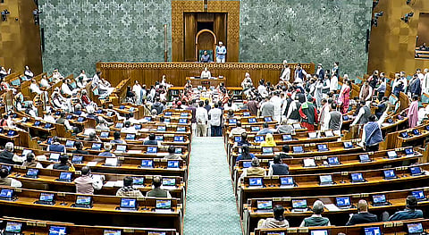 Speaker Om Birla said Parliament was meant to function through debate and discussion, not sloganeering. 