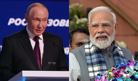 Russian President Vladimir Putin and Prime Minister Narendra Modi