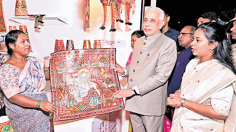 Governor S Abdul Nazeer participating in the 3rd edition of the ‘Krishnaveni Sangeetha Neerajanam 2025’ at Tummalapalli Kalakshetram in Vijayawada.