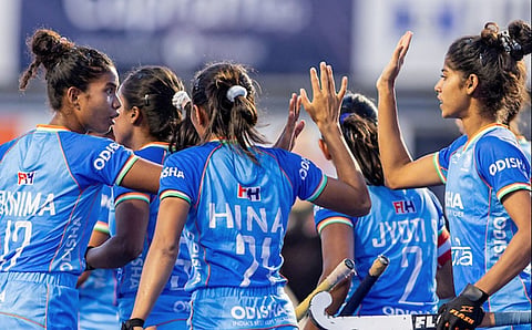 India eventually managed to break the deadlock towards the end of the first quarter, courtesy a tap-in from Hina after some neat work by Sakshi Rana.