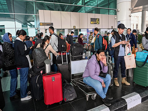 Passengers left waiting by the Indigo meltdown at the New Delhi airport.