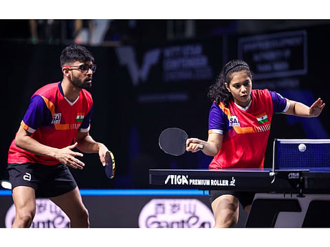Diya Chitale (R) and Manush Shah continued India's medal streak in table tennis at Asian Games